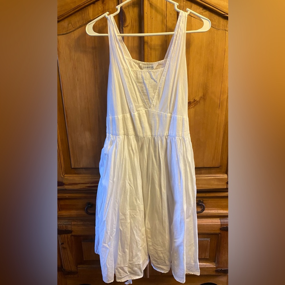 GEORGE White Summer Dress with pockets
